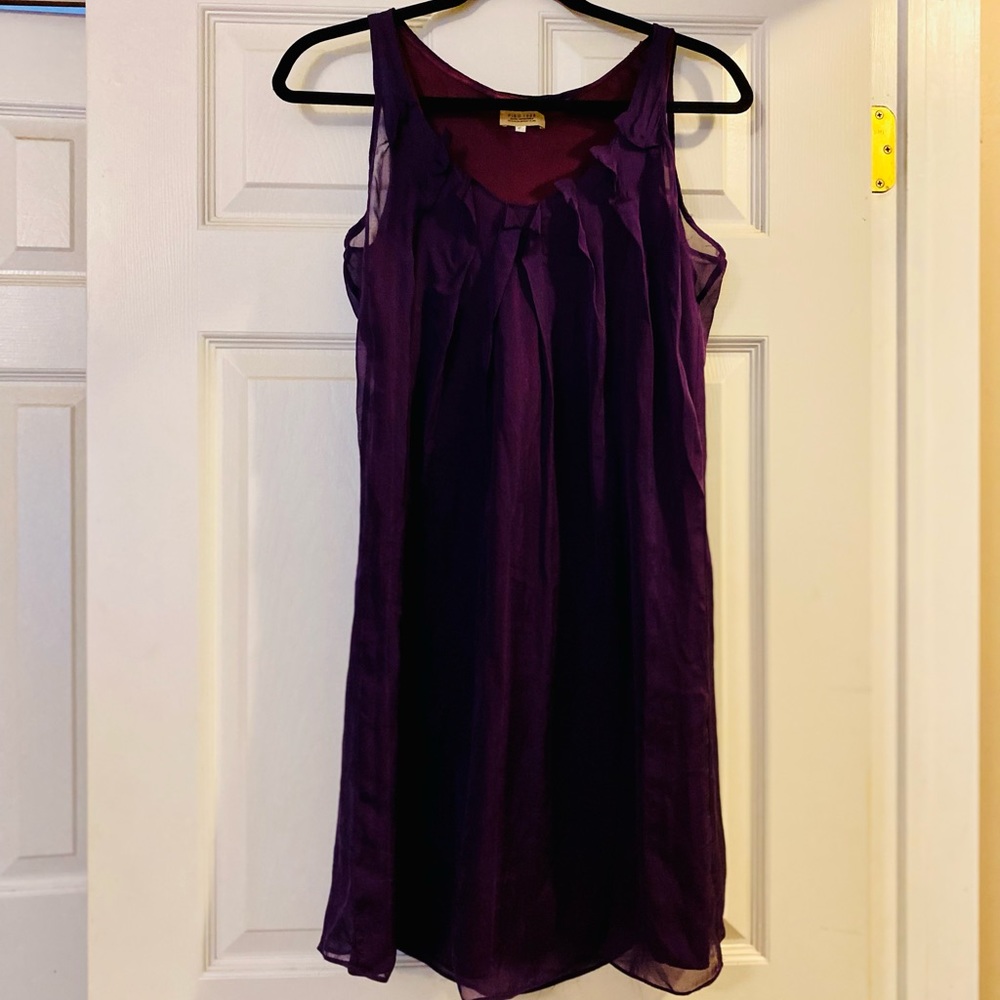 Piko 1988 Silk pintuck sleeveless shift dress